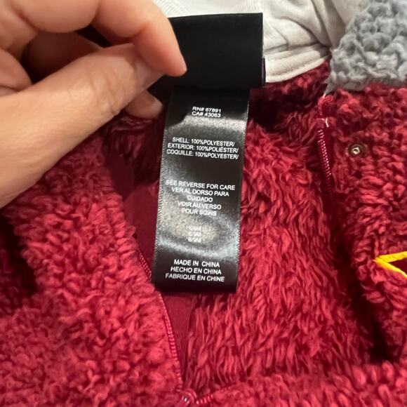 NFL Team Apparel Commanders Burgundy Gray Hooded Fleece Baby Romper 6-9M - Picture 7 of 9